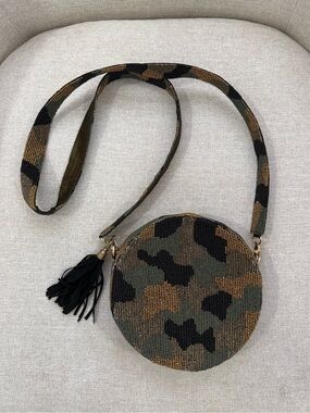 Moyna Beaded Camouflage Round Purse